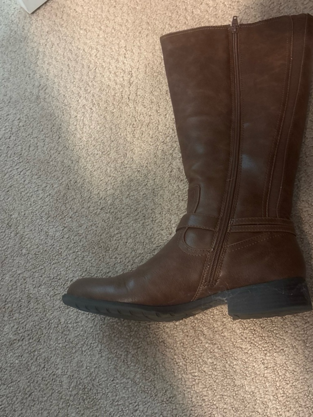Classic Tall Brown Women's Riding Boots - Sleek Zip Closure